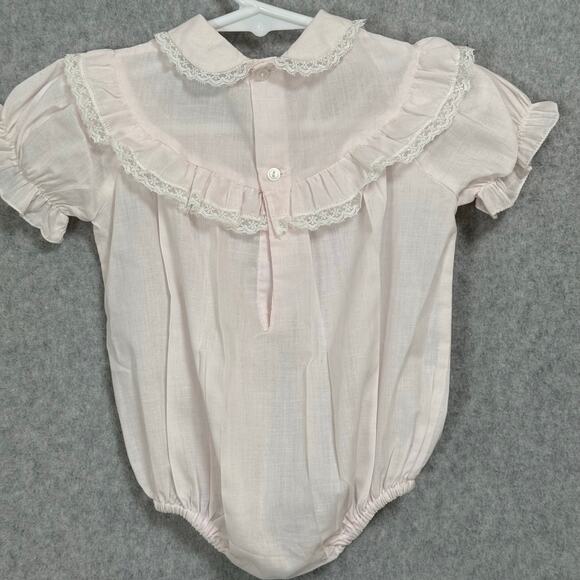 Vintage Alison Scott Romper One Piece Size 6 mos Lace Embroidered Dainty - Picture 7 of 16